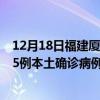 12月18日福建廈門最新疫情消息今天實時數(shù)據(jù)通報：新增15例本土確診病例和0例無癥狀感染者